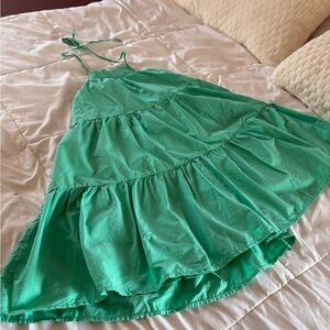 Green Tiered Halter Dress